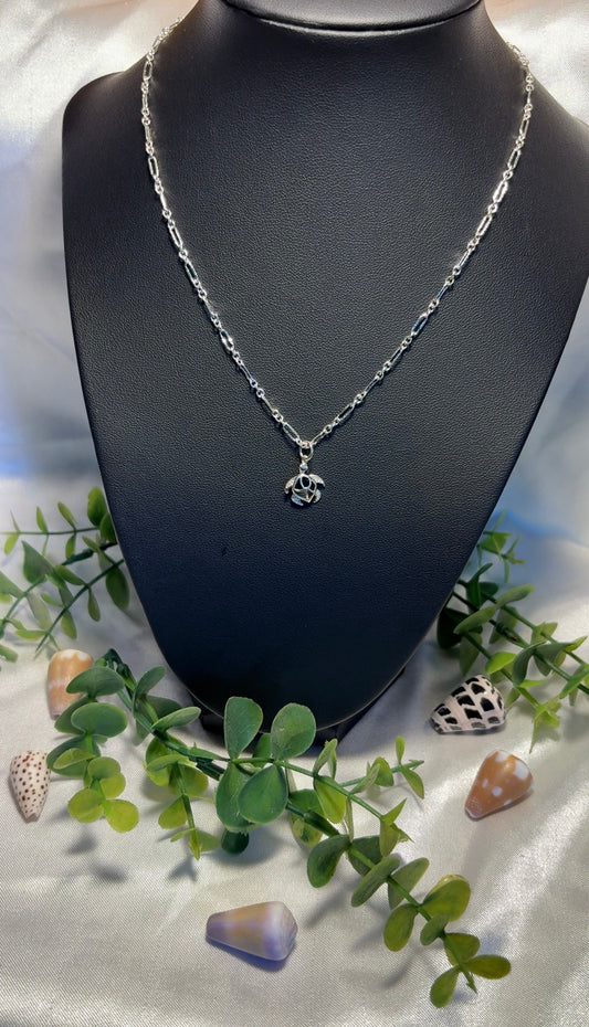 Small Diamond Set Honu Starburst Necklace
