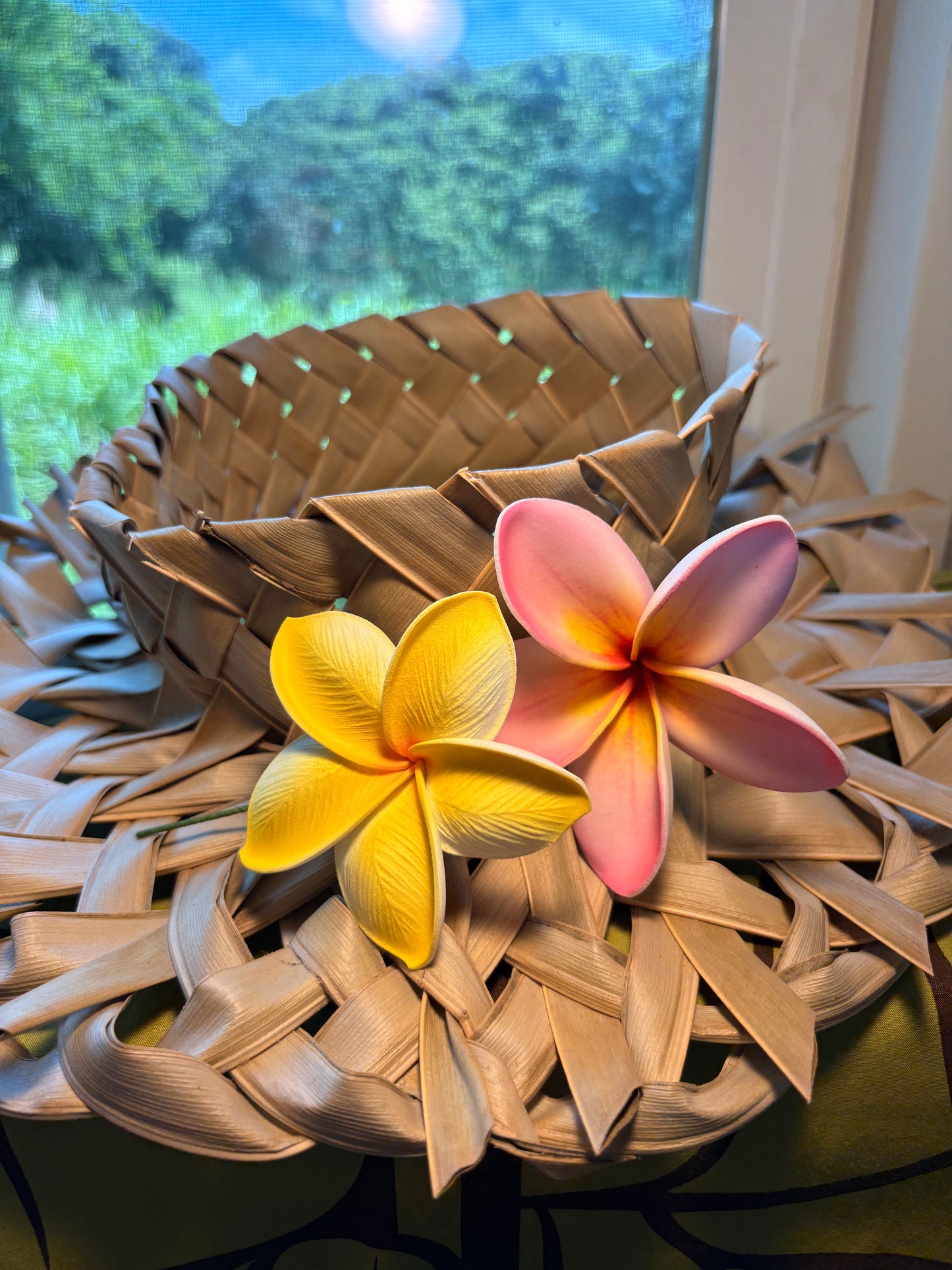 Plumeria Foam Flowers with Stem (3")