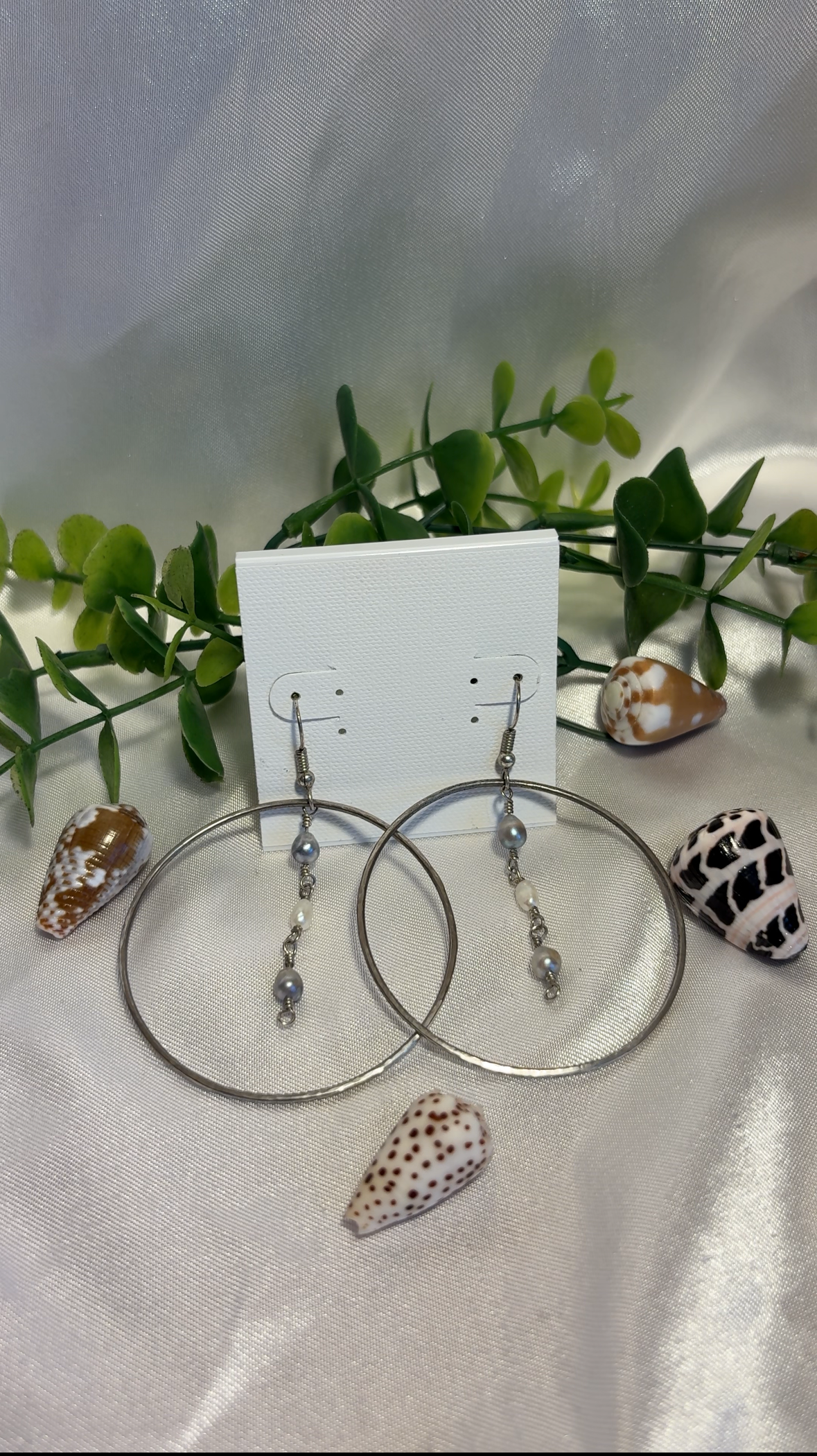 Akoya & Freshwater Pearl Drop Hoop