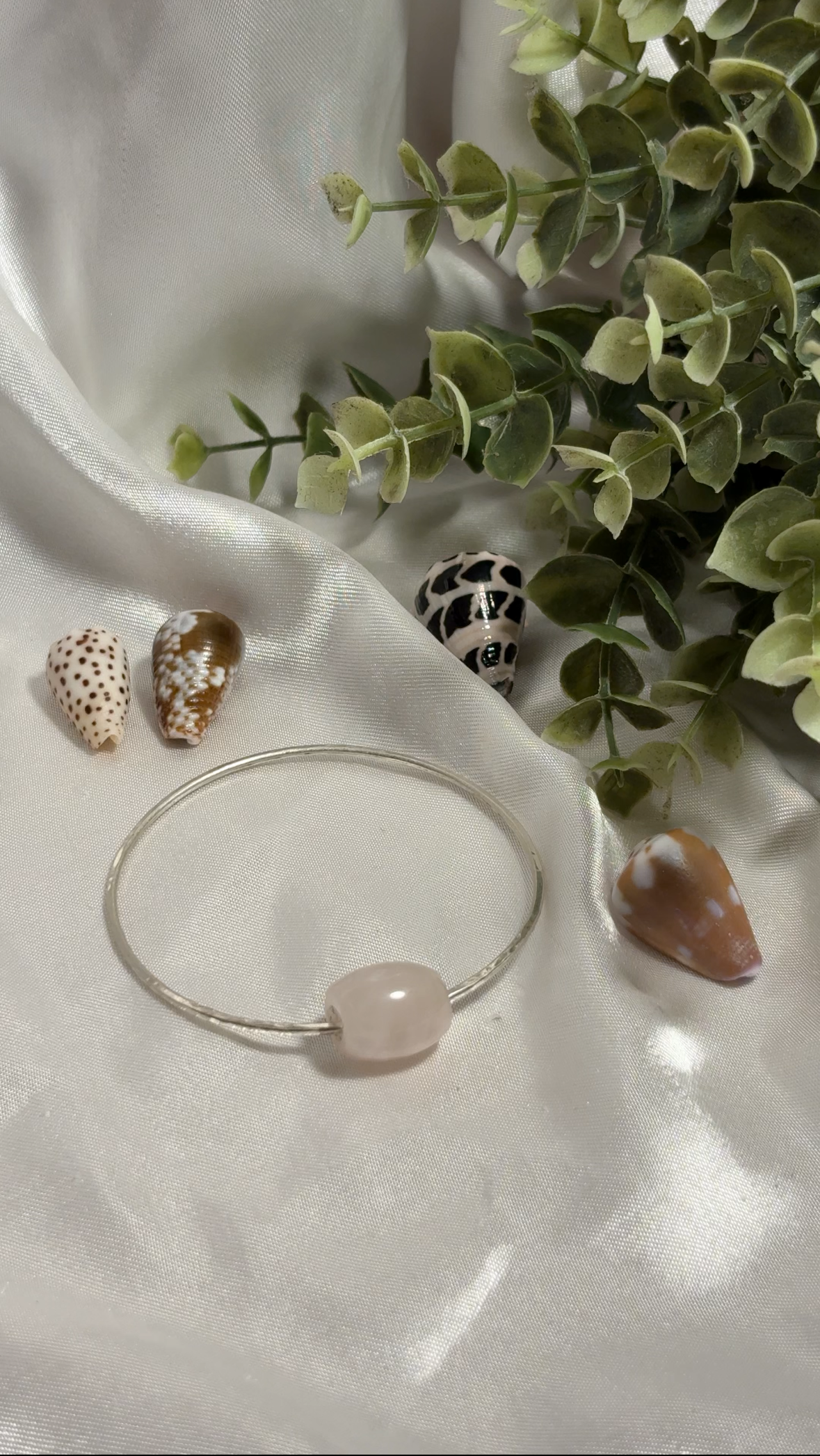 Sterling Silver Jade Barrel Bangle